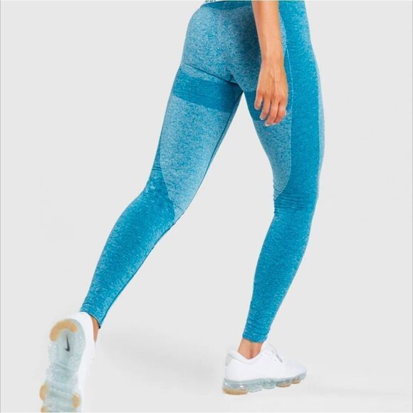 Women’s Gymshark Dry Fit Flex Leggings Teal Ice Blue Color Size S - Picture 2 of 7